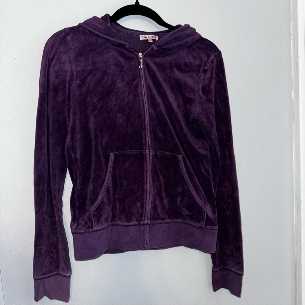 Purple Velour Zip-Up Hoodie Juicy Coutoure
